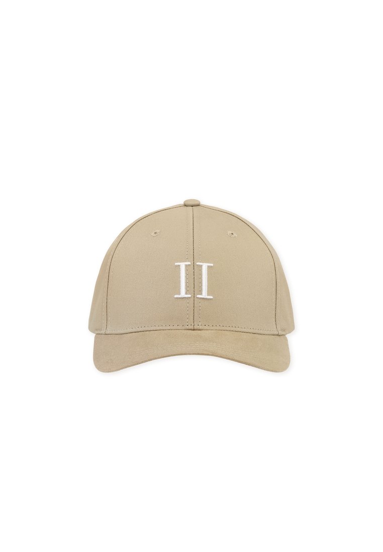 Tan baseball cap with white stitched "II" logo on front, structured design, soft fabric, and curved brim. Two ventilation eyelets on top.