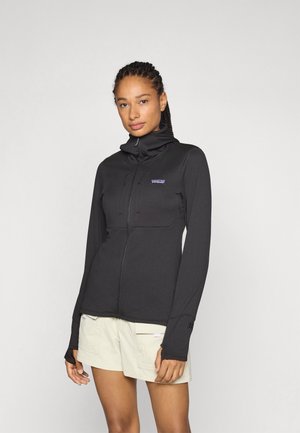 THERMAL FULL ZIP HOODY - Zip-up sweatshirt - black