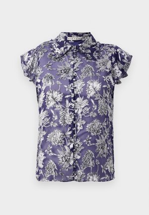 MARTEL FLUTTER SLEEVE BLOUSE - Gombos blúz - blue