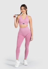 Smilodox AMAZE PRO SCRUNCH HIGH WAIST SEAMLESS - Tights - dunkelpink melange