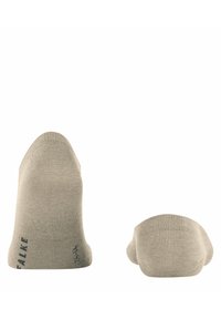 Beige Fußgelenksocken aus weichem Material, mit einem gerippten Bündchen und einem nahtlosen Zehenbereich. Größe angegeben als 41-42.