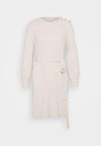 ONLGLORY LIFE BUTTON DRESS - Stickad klänning - pumice stone melange/gold-coloured