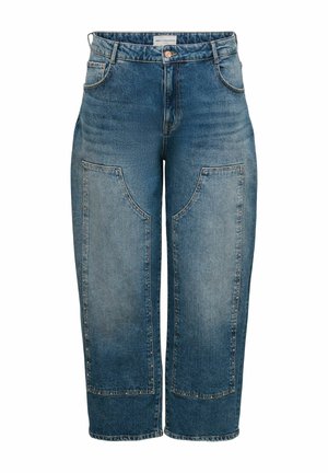 ONLY Carmakoma, WIDE FIT JEANS CARZOEY MID WAIST WIDE LEG FIT JEANS - Jean Workwear - dark blue denim