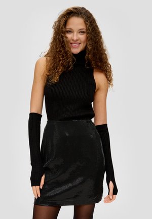 MIT PAILLETTEN - Minijupe - schwarz