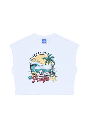 Ocean Pacific, OCEAN PACIFIC FRAUEN ÄRMELLOSES T-SHIRT CROPPED NOOSA - Trükipildiga T-särk - white multicolour