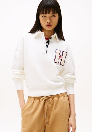Tommy Jeans GRAPHIC HWK POLO - Sweatshirt - antique white