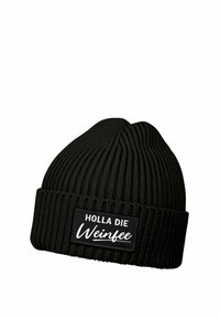 MoonWorks MIT PATCH MIT SPRUCH HOLLA DIE WEINFEE LUSTIG  - Beanie - schwarz