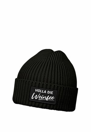 MIT PATCH MIT SPRUCH HOLLA DIE WEINFEE LUSTIG  - Beanie - schwarz