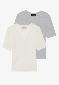 2 PACK - T-shirt basic - light grey/egret