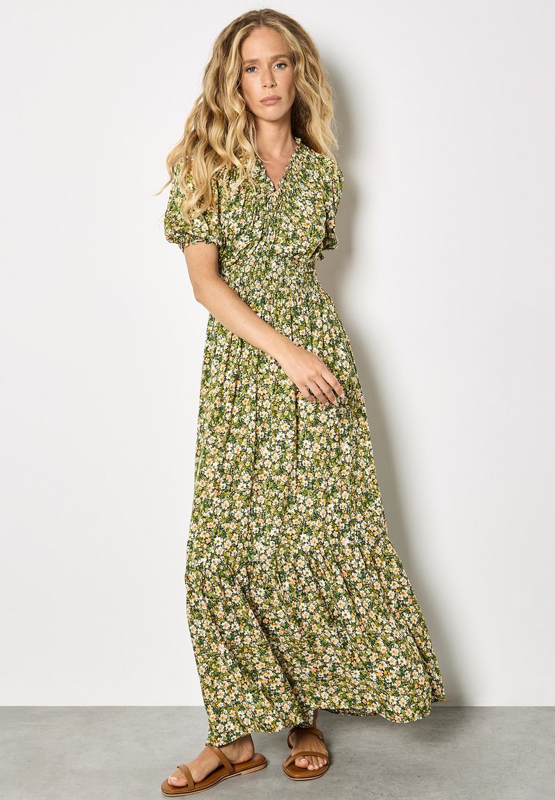 slim fit dress slacks Shop Green Apricot Dress by Khara Kapas