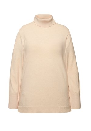 Ulla Popken ROLLKRAGEN BÜNDCHEN - Strickpullover - nature melange