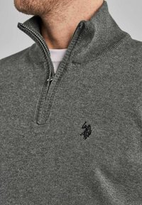 U.S. Polo Assn. BRISON HALF ZIP - Džemperis - medium grey melange