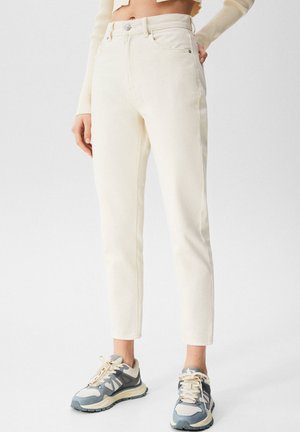 MOM FIT - Džíny Straight Fit - mottled beige