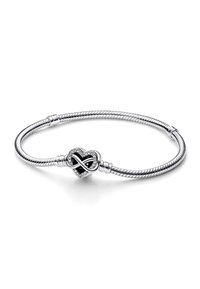 SPARKLING INFINITY HEART SNAKE CHAIN - Bracciale - silver coloured