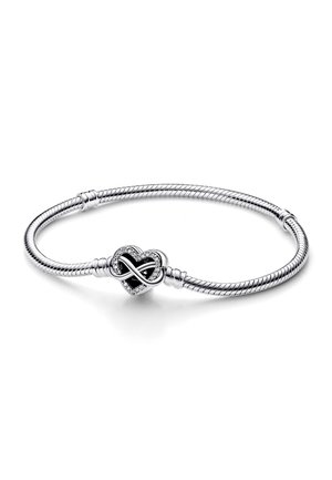 SPARKLING INFINITY HEART SNAKE CHAIN - Armband - sterling silver