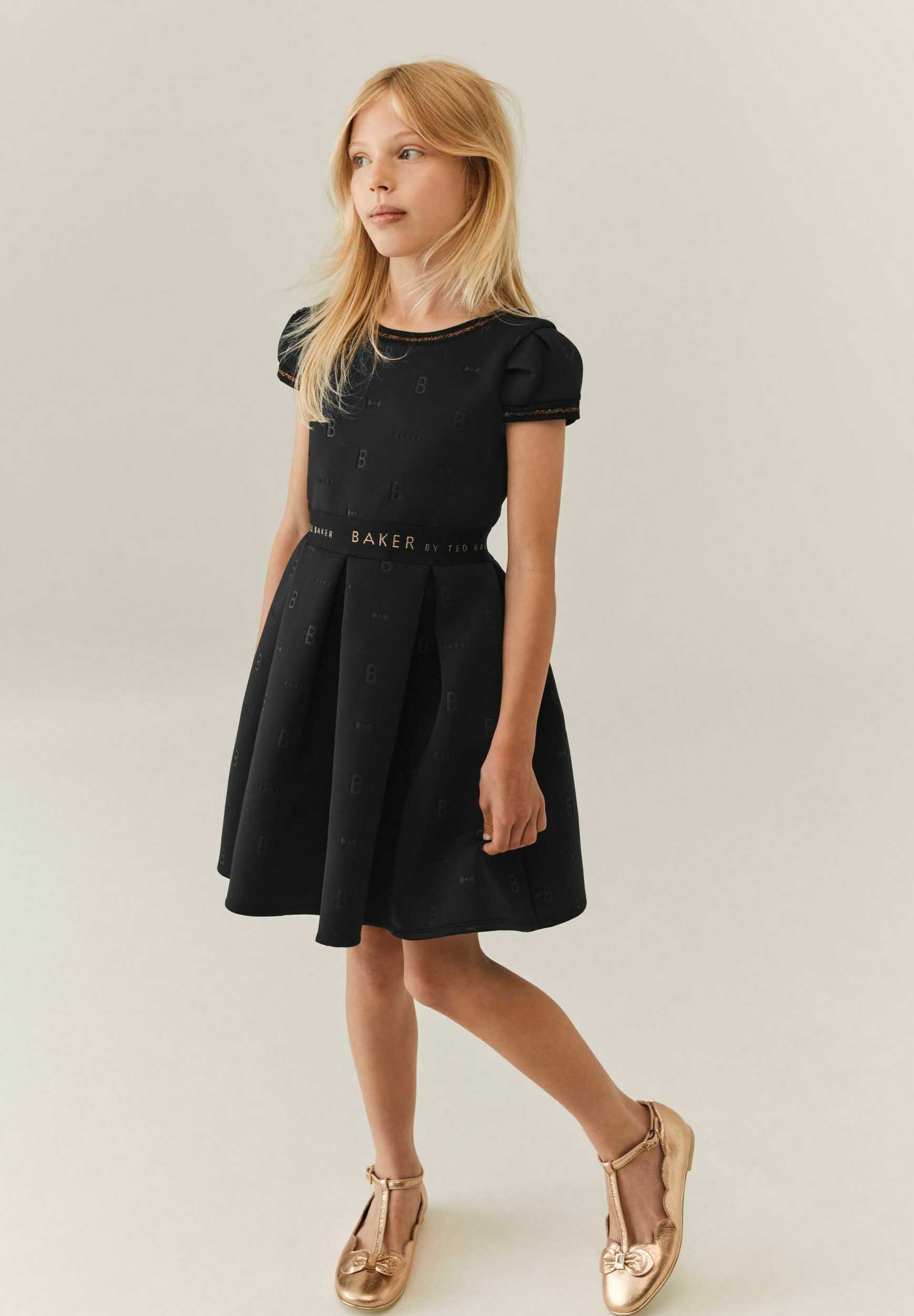 ted baker black dress gold embroidery JUNHAA