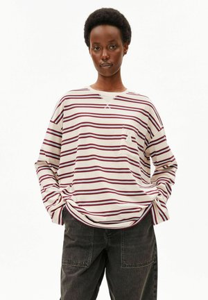 ARMEDANGELS, ICONIC Å FIETAA STRIPE - T-shirt à manches longues - undyed-velvet red-soft blue