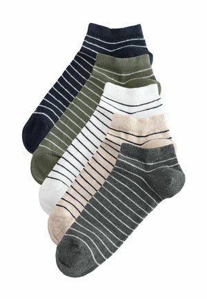 5 PACK - Socks - neutral green white striped