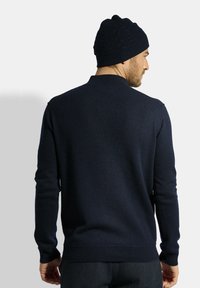 Just Cashmere HALF ZIPPED HIGH COLLAR - Strickpullover - mottled anthracite