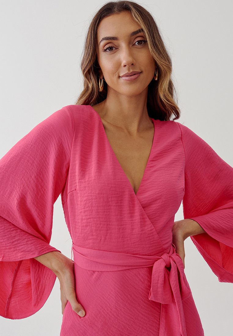 strapless open back dress Meghan High Neck Midi Dress Pink Rose  Canella Lane
