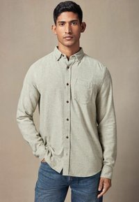 Next BRUSHED TEXTURE LONG SLEEVE-REGULAR FIT - Cămașă - green
