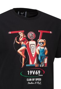 19V69 Italia RAFAEL RACING - Print T-shirt - black - Zalando