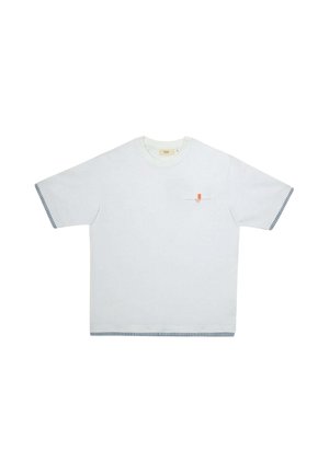Saē, T-SHIRT ERA BLANC / RAYURES BLEUES HOMME - T-shirt basique - blanc