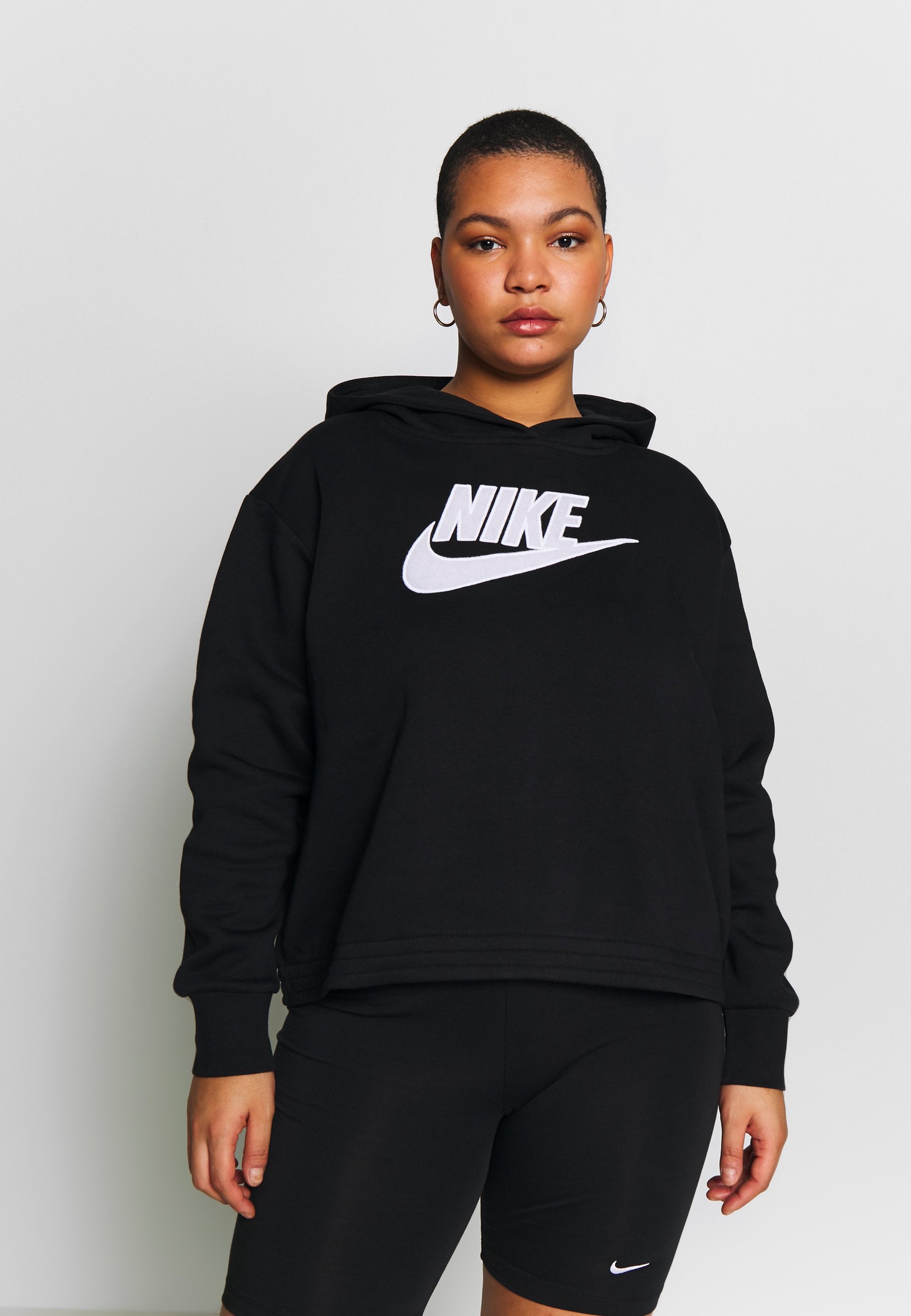 Nike Sportswear PLUS SIZE ICON CLASH PATCHES FLEECE HOODIE Nike Sportswear PLUS SIZE ICON CLASH PATCHES FLEECE HOODIE - Hoodie - black
