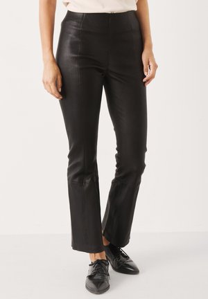 ISSA STRETCH  - Leather trousers - black