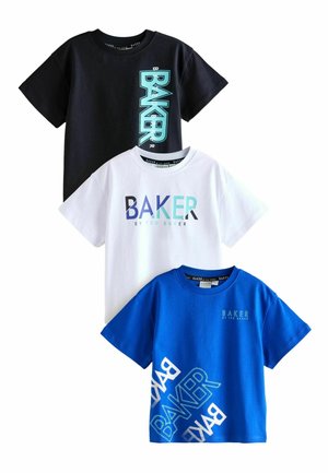 REGULAR FIT - 3 PACK - Printtipaita - white black blue