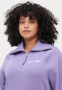 Tommy Hilfiger Curve CLASSIC SCRIPT ZIP - Sweatshirt - lavender ash