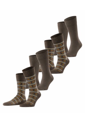 SCANDI NORWEGIAN 4-PACK - Socken - chocolate