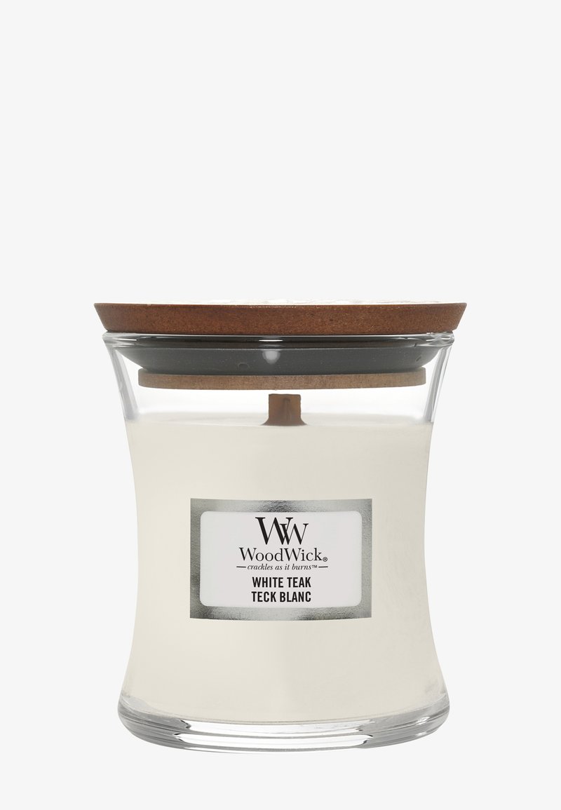 Woodwick Woodwick MEDIUM HOURGLASS JAR WHITE TEAK - Scented candle - white