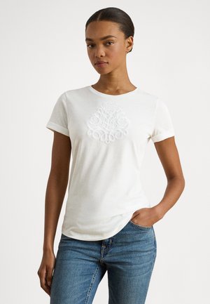 EMBROIDERED-LOGO COTTON-MODAL JERSEY TEE - Basic póló - white