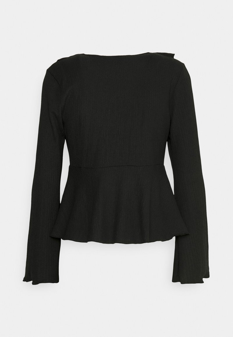 Vero Moda Petite VMGELINA LS FLOUNCE TOP BLOUSE Bluse black