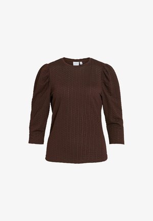 VILA, 3/4 SLEEVED TOP VIANINE ROUND NECK - Bluse - coffee bean