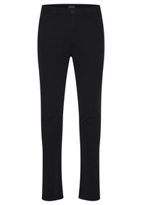 Sorte bukser med slim fit, lavet af et glat stof. Har en frontknaplukning og standardlommer. Klassisk design uden mønstre.