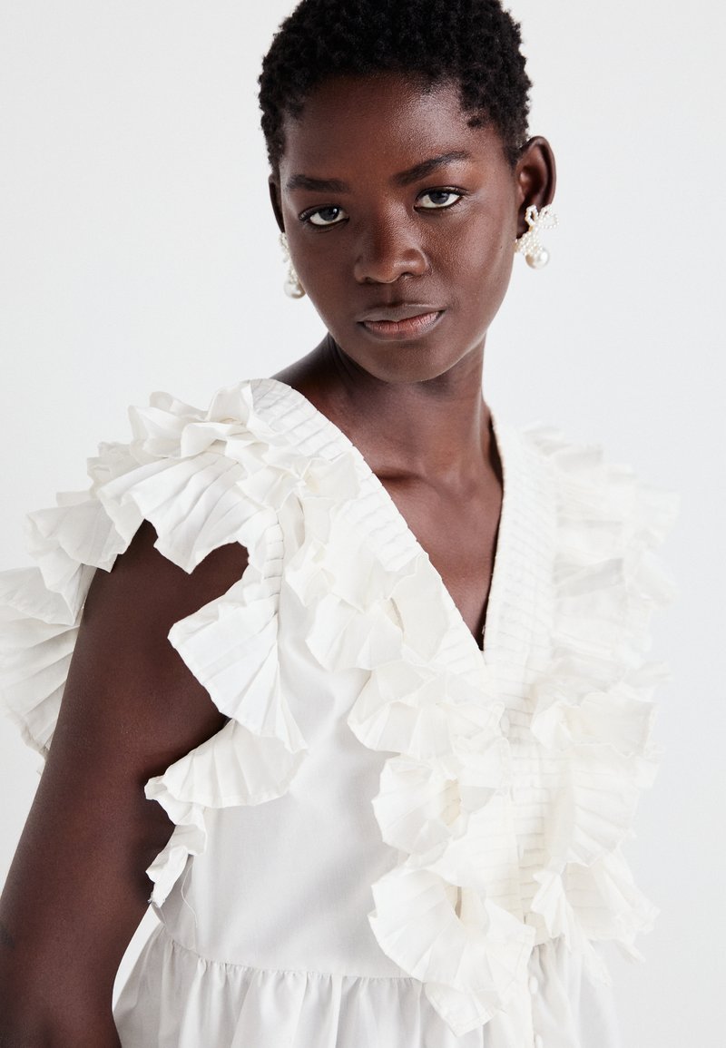 YAS YASRUNA RUFFLE - Blouse - star white/white - Zalando
