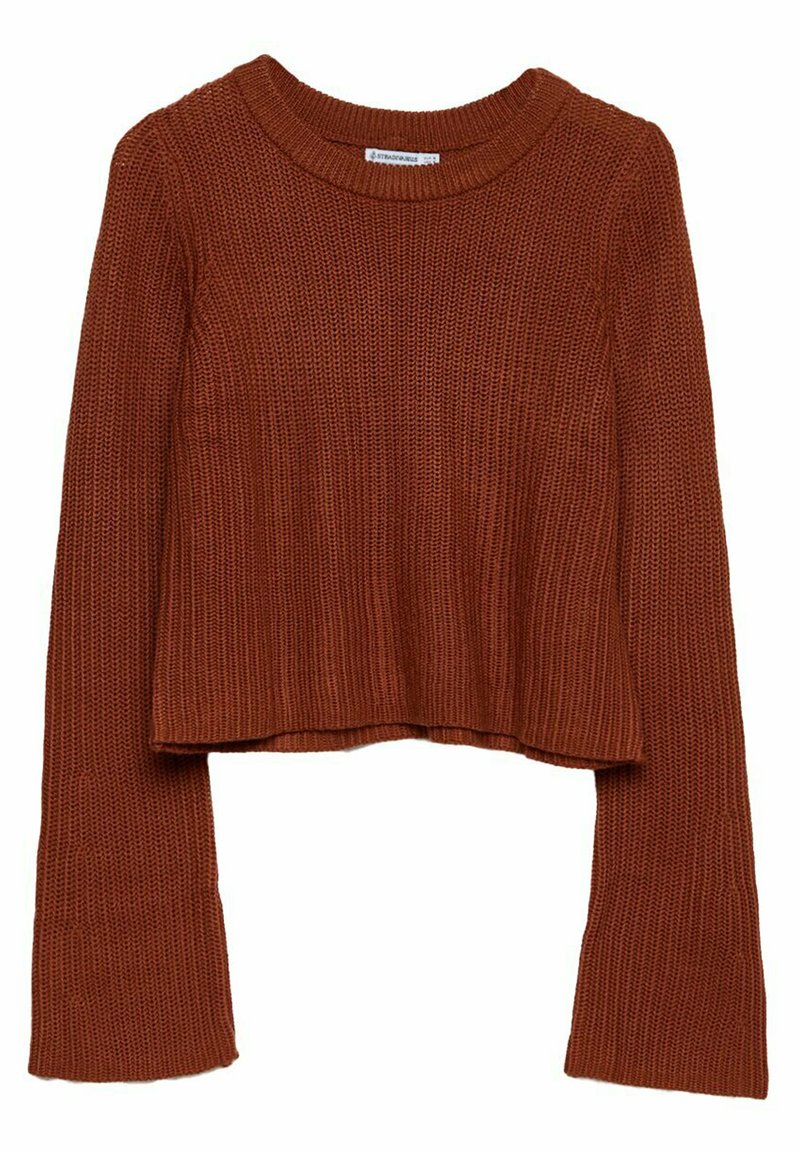 Damen Strickjacken | Stradivarius MIT AUSGESTELLTEN ÄRMELN Strickpullover brown/braun - ZT37782 Damen Strickjacken | Stradivarius MIT AUSGESTELLTEN ÄRMELN Strickpullover brown/braun - ZT37782