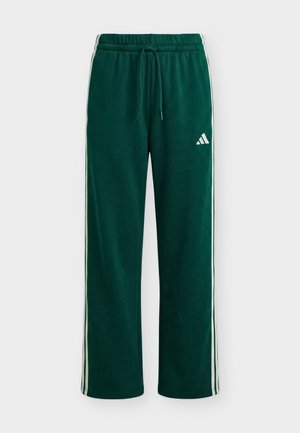 adidas Sportswear, ESSENTIALS 3 STRIPES OPEN HEM PANTS - Dresside alumine osa - collegiate green/ivory