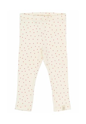 Valged retuusid väikeste roosade südametega, millel on sile tekstuur, elastne vöökoht ja rullitud äärised. Kujundatud mugavuse ja paindlikkuse jaoks.