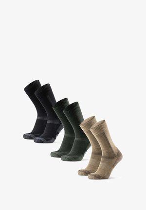 HIKING 3-PACK - Calcetines de deporte - beige/green/black