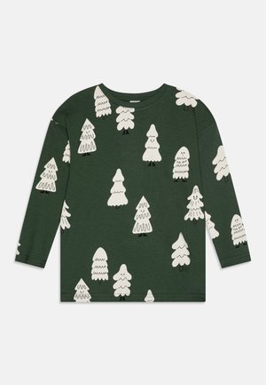 Lindex TOP HAPPY TREE PRINT UNISEX - Pitkähihainen paita - dark dusty green