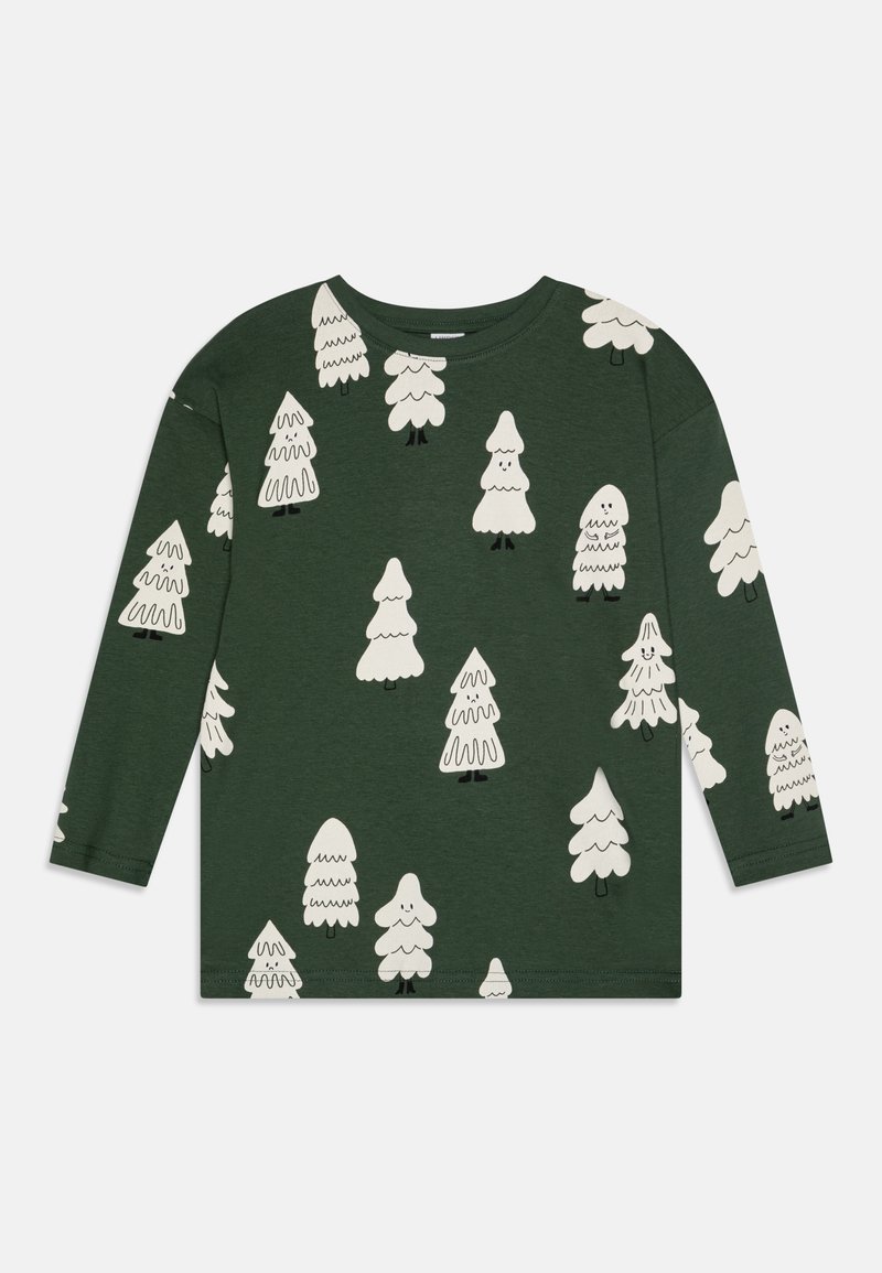 Lindex TOP HAPPY TREE PRINT UNISEX - Langærmet T-shirt - dark dusty green