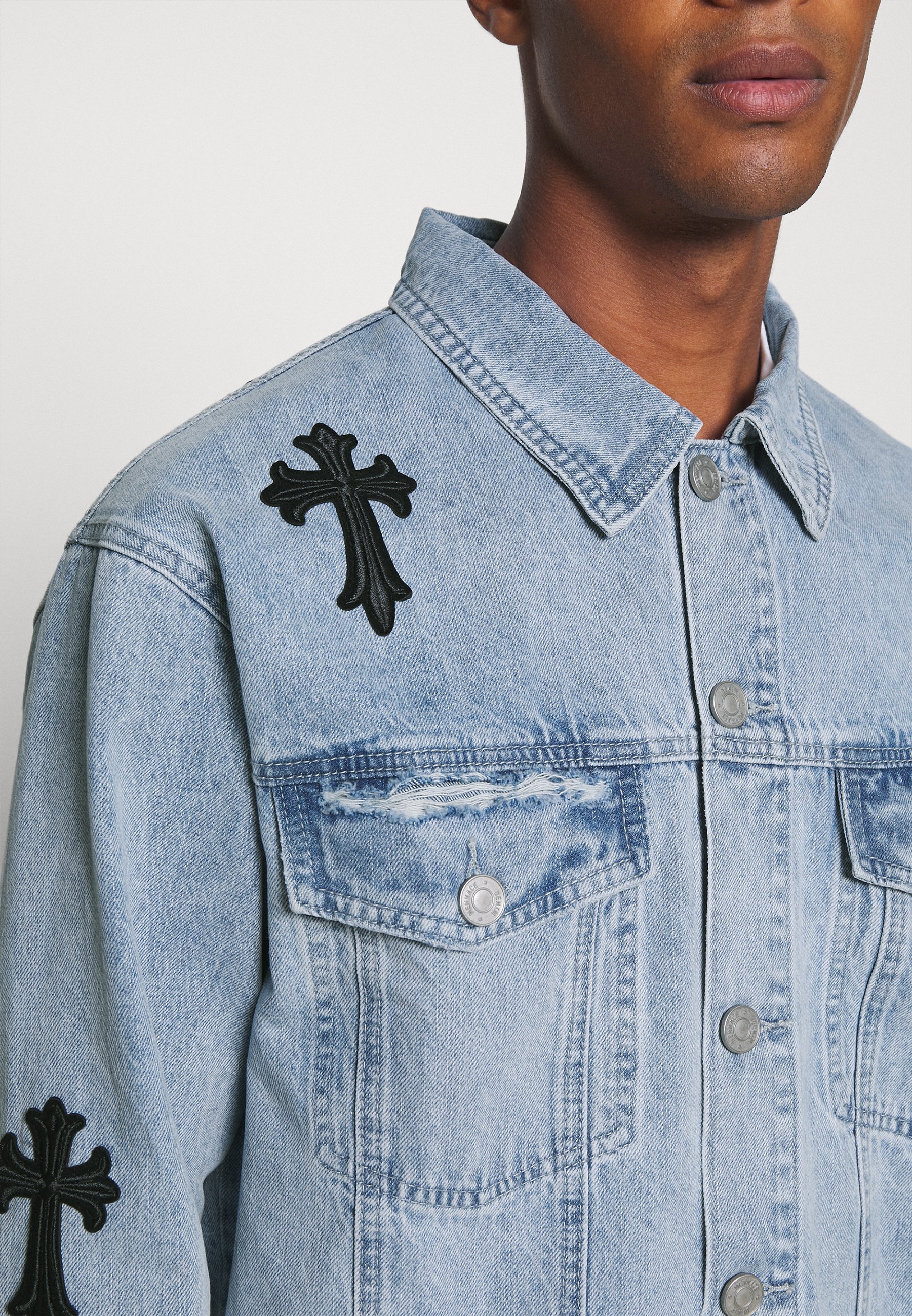 Mennace MIRROR CROSS JACKET - Giacca di jeans - blue/blu - Zalando.it