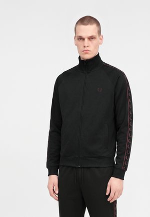 Fred Perry, CONTRAST TAPE TRACK JACKET - Суитшърт с цип - black