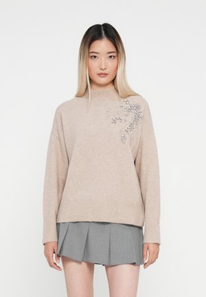 ONLRIVA HIGH NECK PULLOVER - Svetr - pumice stone