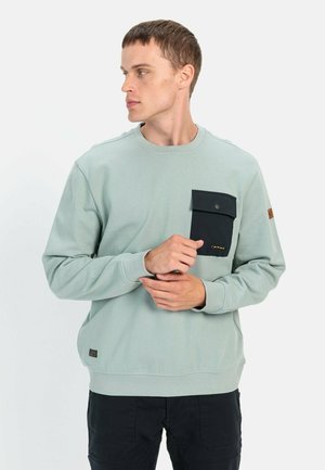 RUNDHALS MIT BRUSTTASCHE - Sweatshirt - sea grass