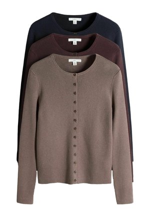 THE SET 3 PACk - Kardigán - navy blue burgandy red stone brown
