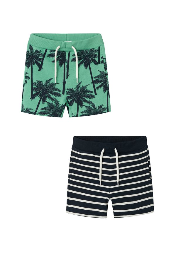 2ER-SET ELASTISCHER BUND KORDELZUG - Jogginghose - blau grün